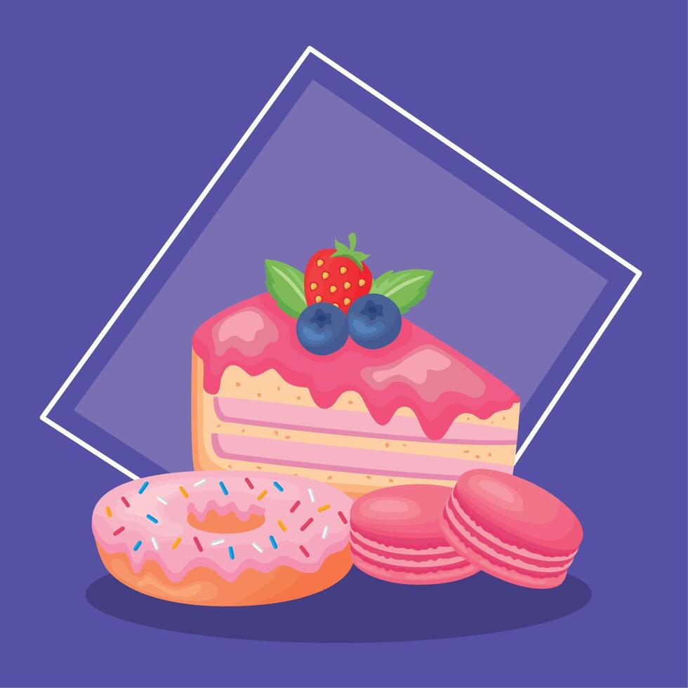 sweet desserts poster vector