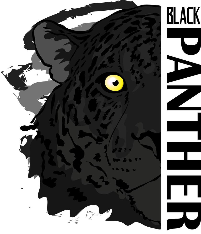 black panther head print vector