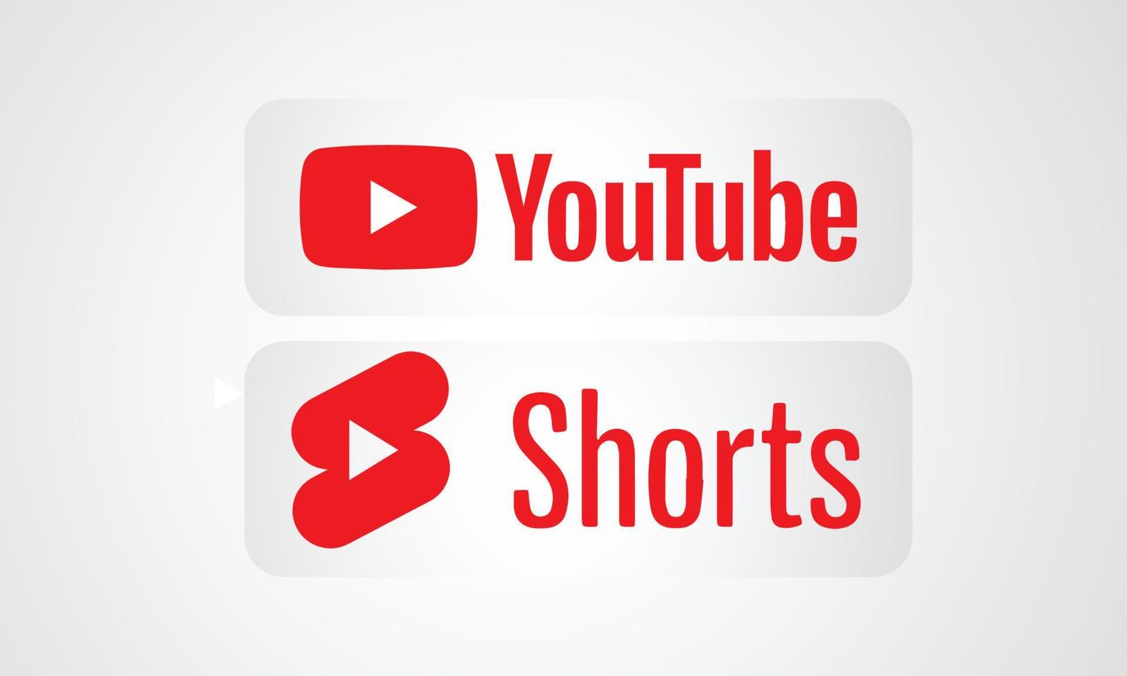 logotipo de youtube y logotipo de youtube corto con fondo blanco vector