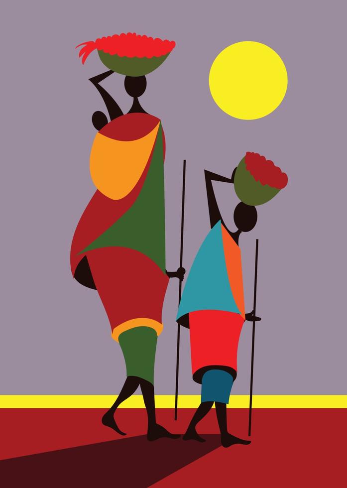Ilustración de vector de pintura abstracta africana