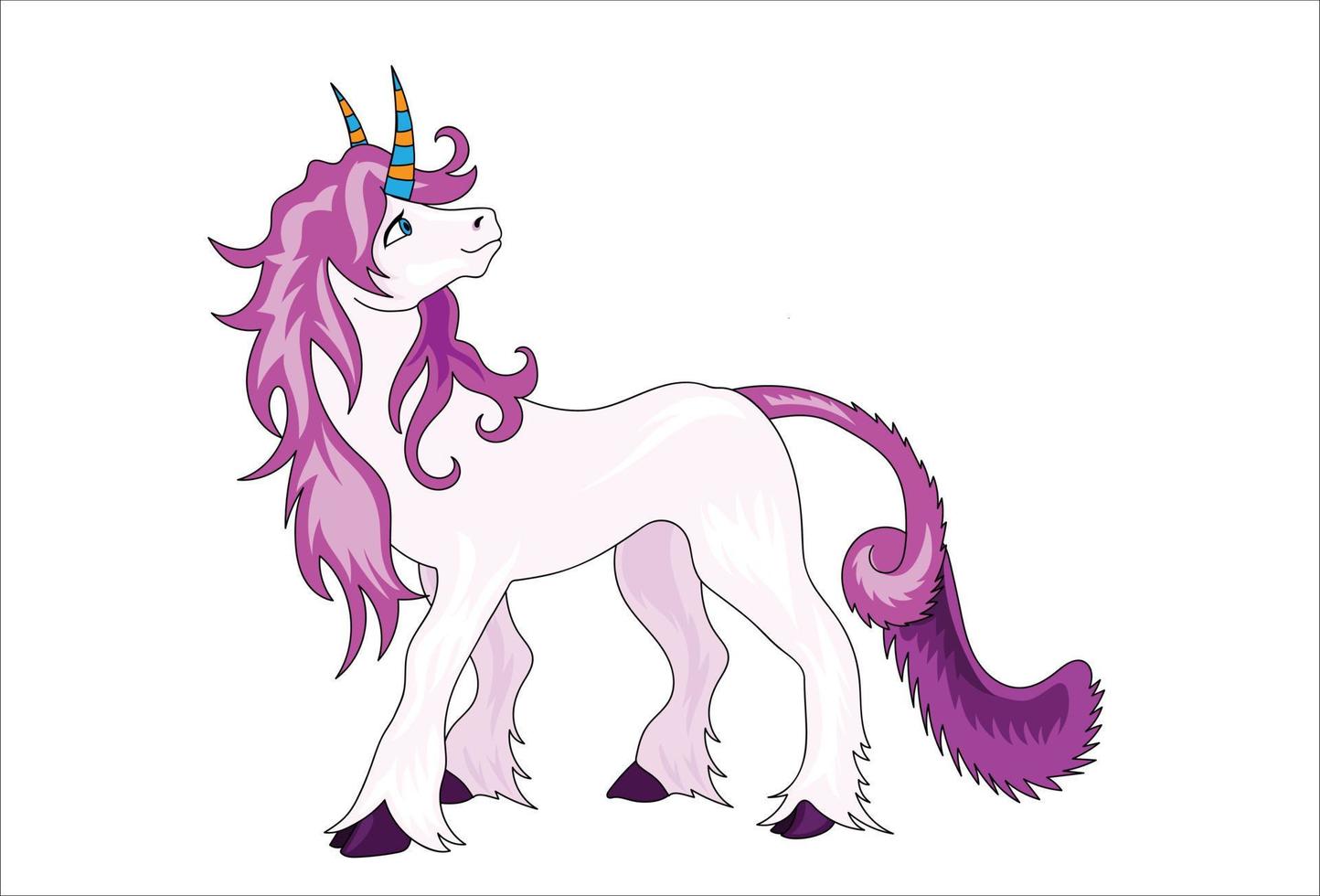 Cute Vector Unicorn Vector Cartoon on white background