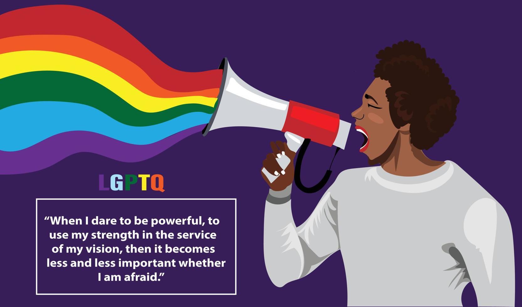 LGBTQ, rights poster vector illustration on colored background