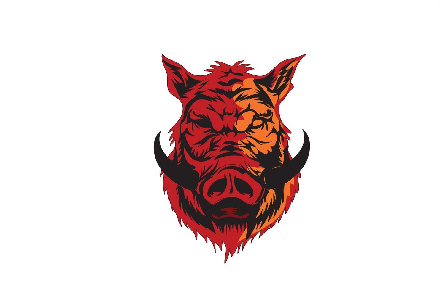 Pig mascot logo, vector for t -shirt