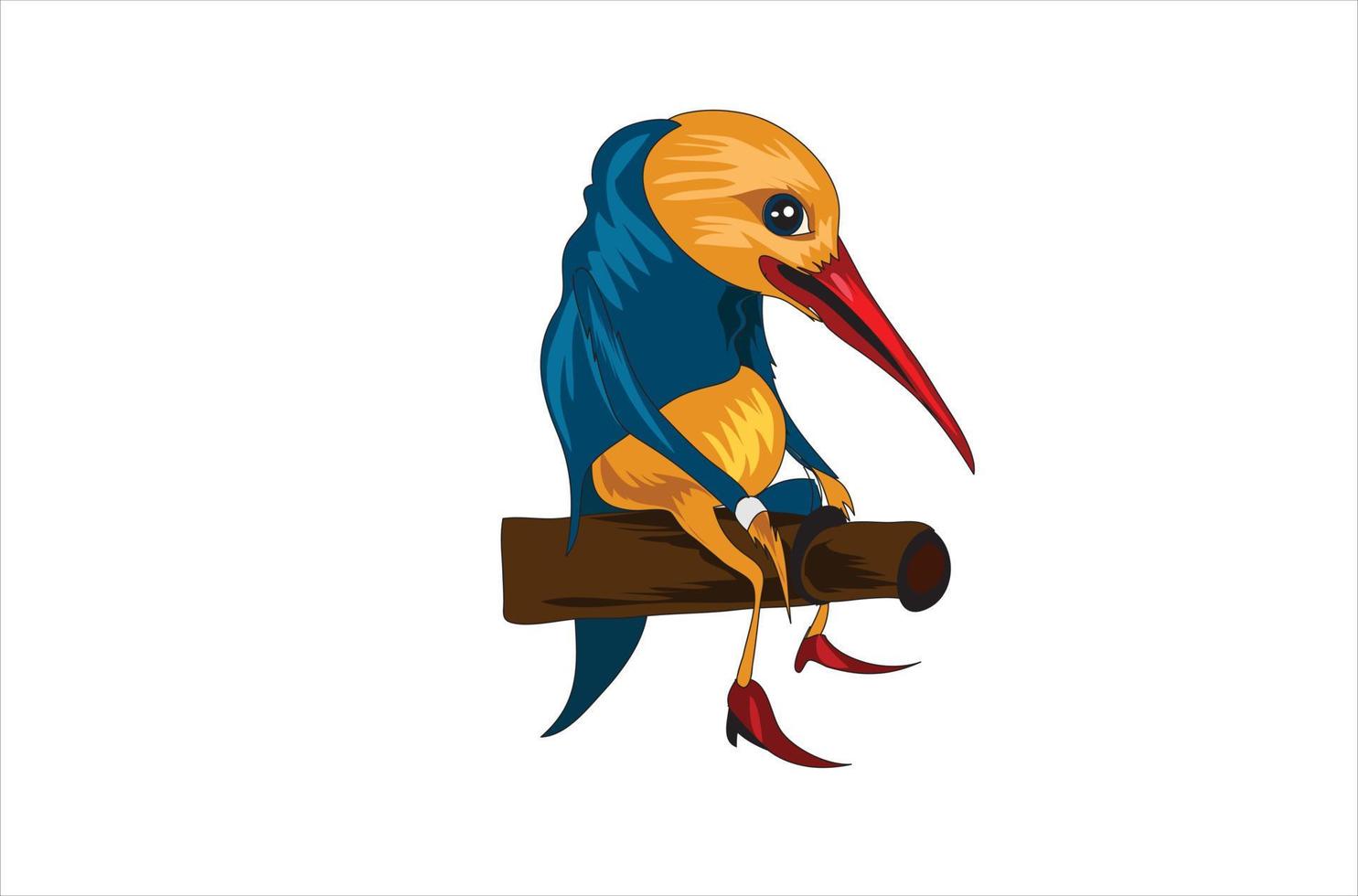 Bird wearing cloth sitting on tree vector