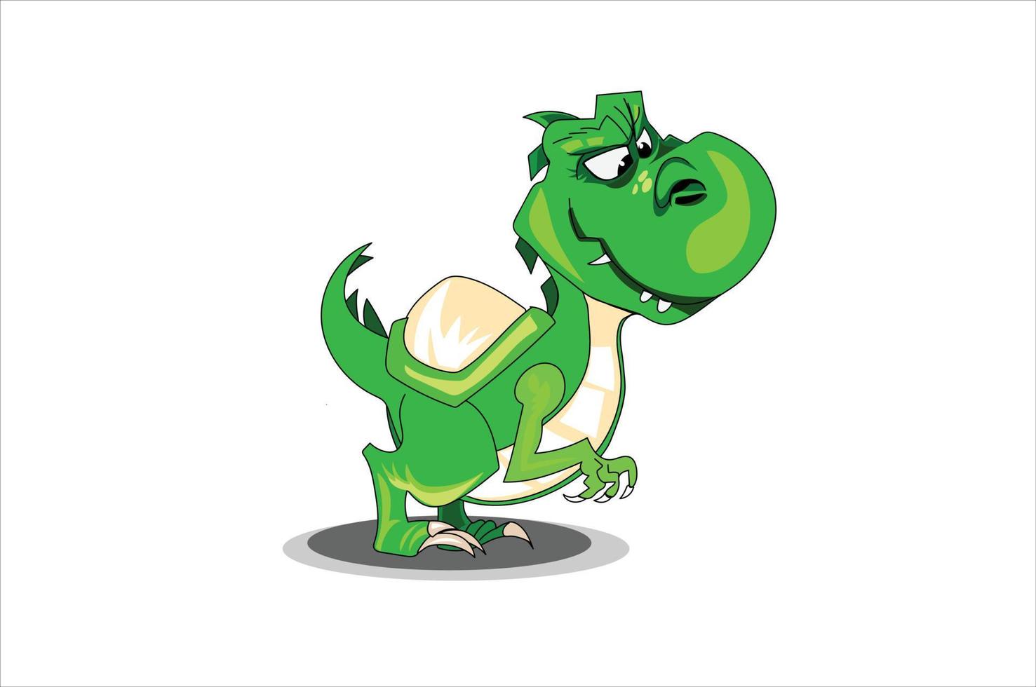 Green dino vector illustration on white background