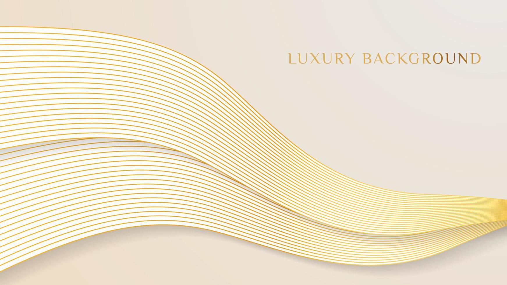 Elegant background with line golden elements Realistic luxury paper cut style 3d modern concept vector