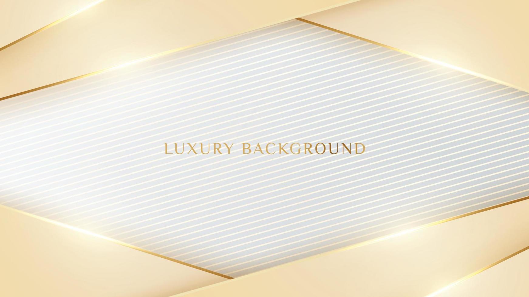Elegant background with line golden elements Realistic luxury paper cut style 3d modern concept vector