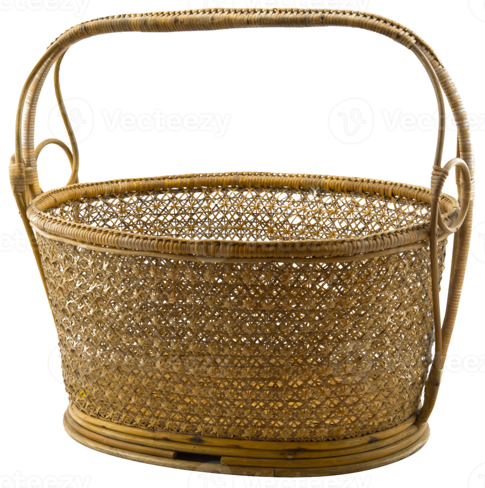 Empty wicker basket isolated png