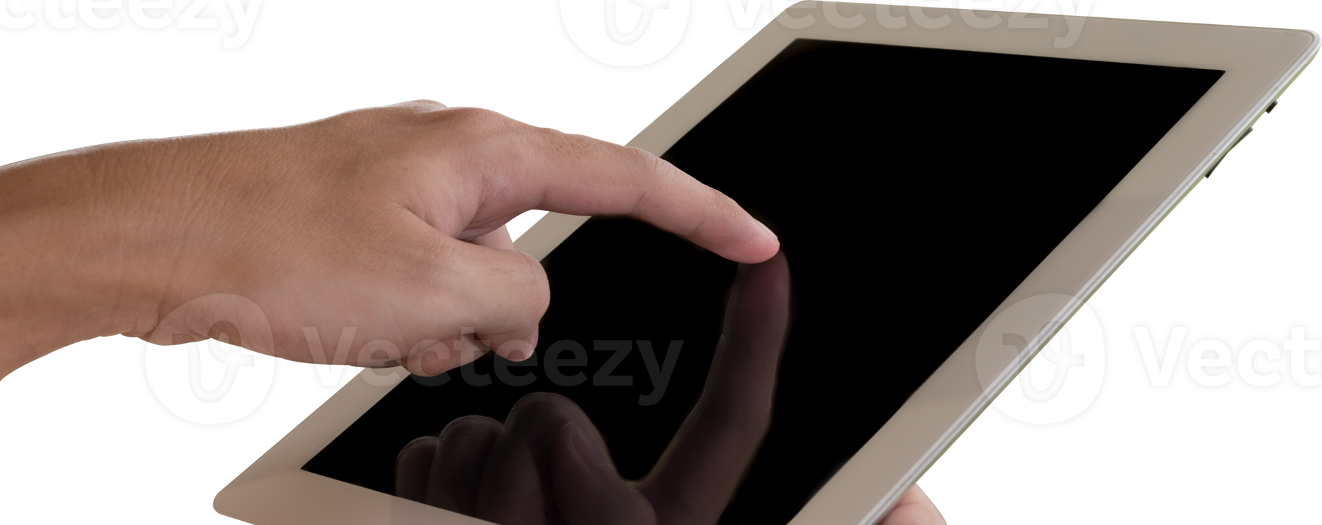 Hand holding tablet isolate png