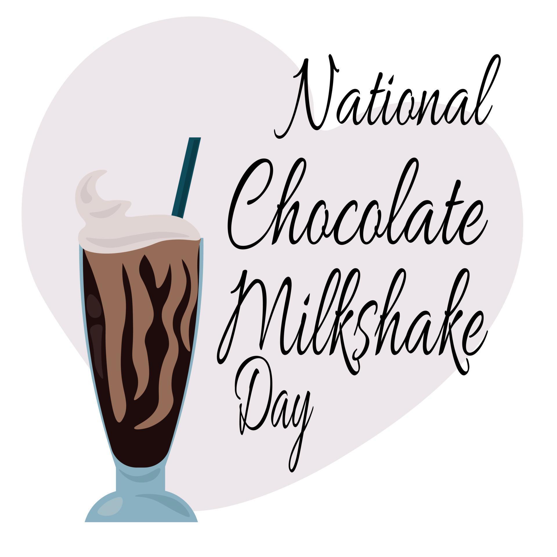 National Chocolate Milkshake Day, idea for a banner or menu with a