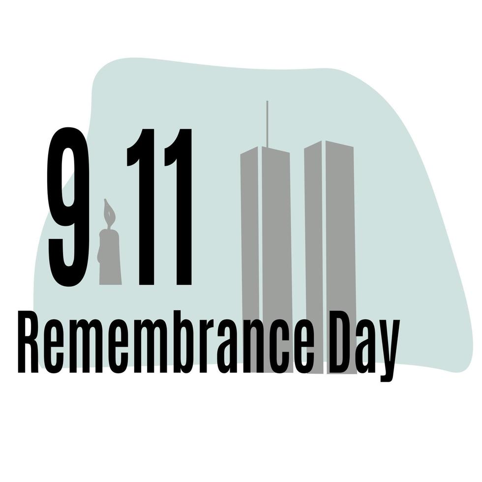 911 Remembrance Day, idea for a banner or postcard with a themed design vector