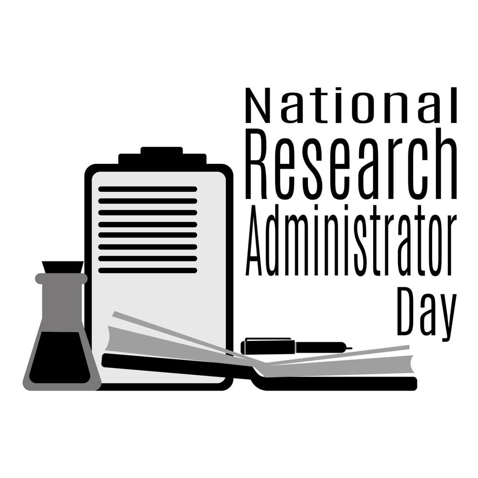 día nacional del administrador de investigación, idea para un afiche, pancarta o postal, vector