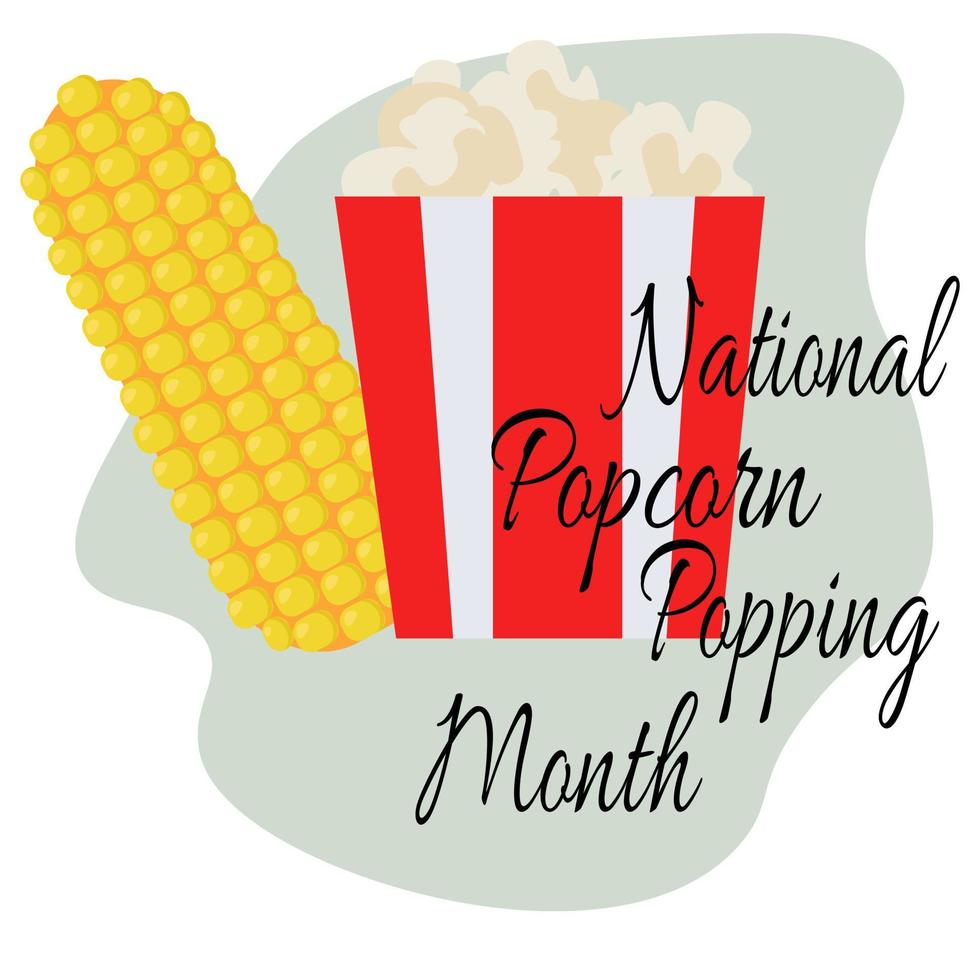 National Popcorn Popping Month, idea for poster, banner or postcard