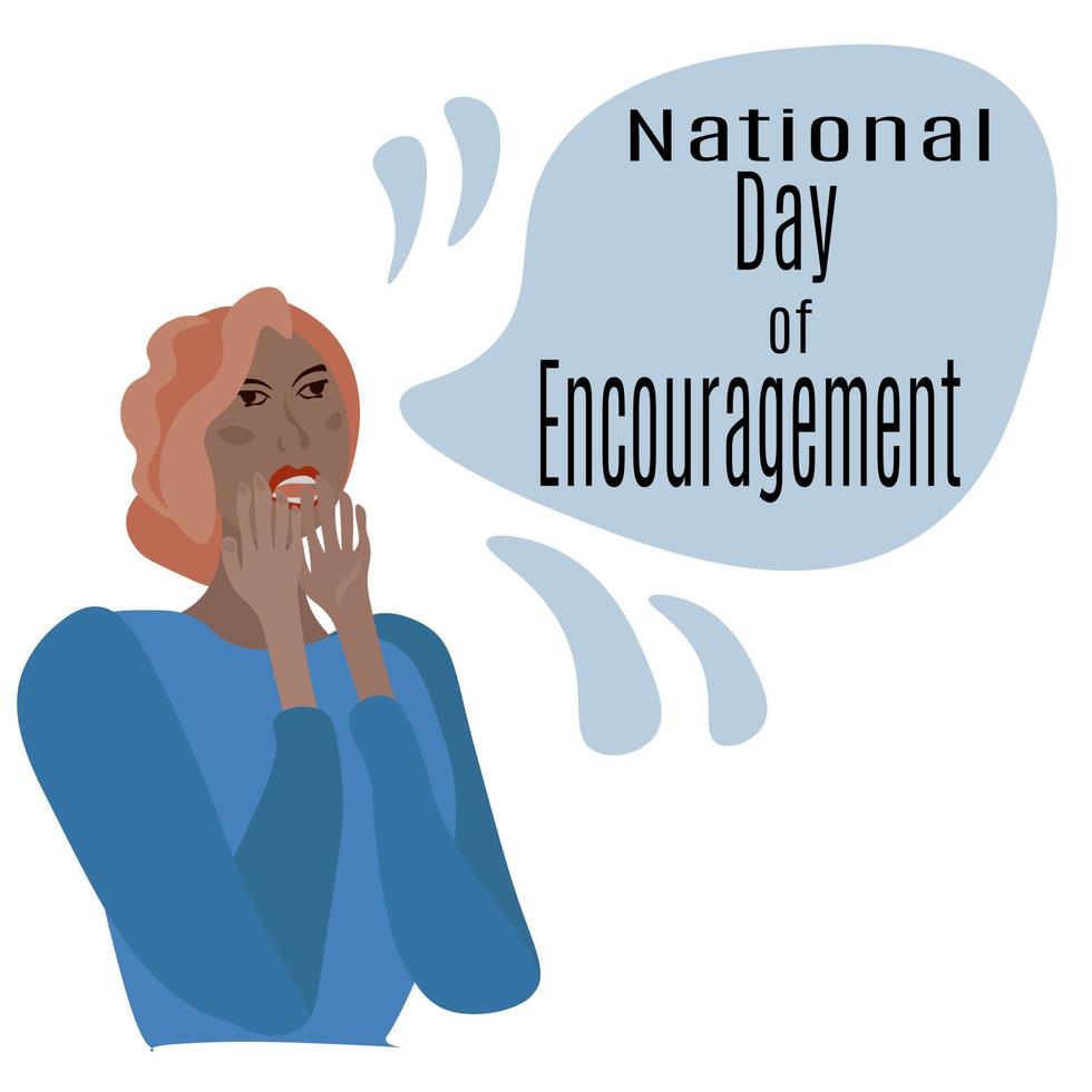 National Day of Encouragement, idea for a banner or postcard with a thematic design, a girl