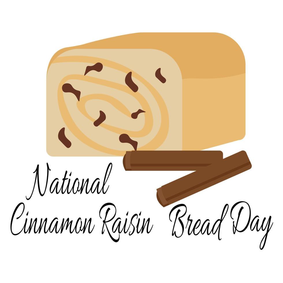 National Cinnamon Raisin Bread Day, Aromatic pastries with various spices vector