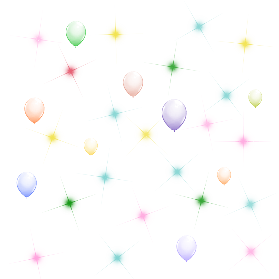 ballons et étoiles transparents png