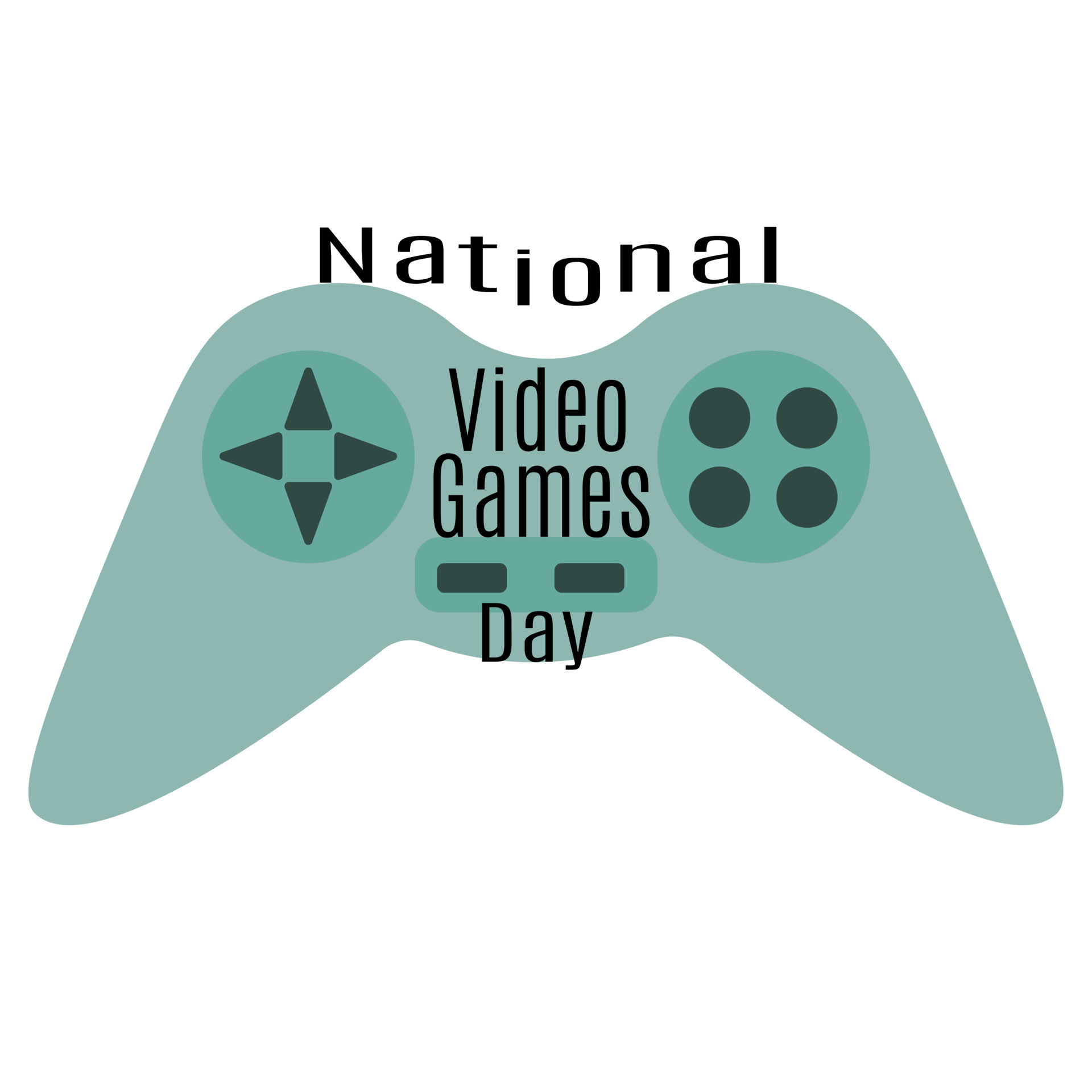 National Video Games Day, idea for a banner or postcard with a themed