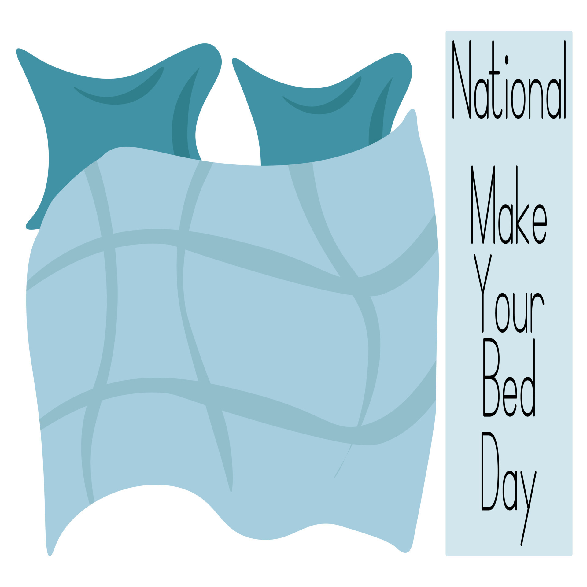 National Make Your Bed Day, idea for a banner or flyer, stylish set of
