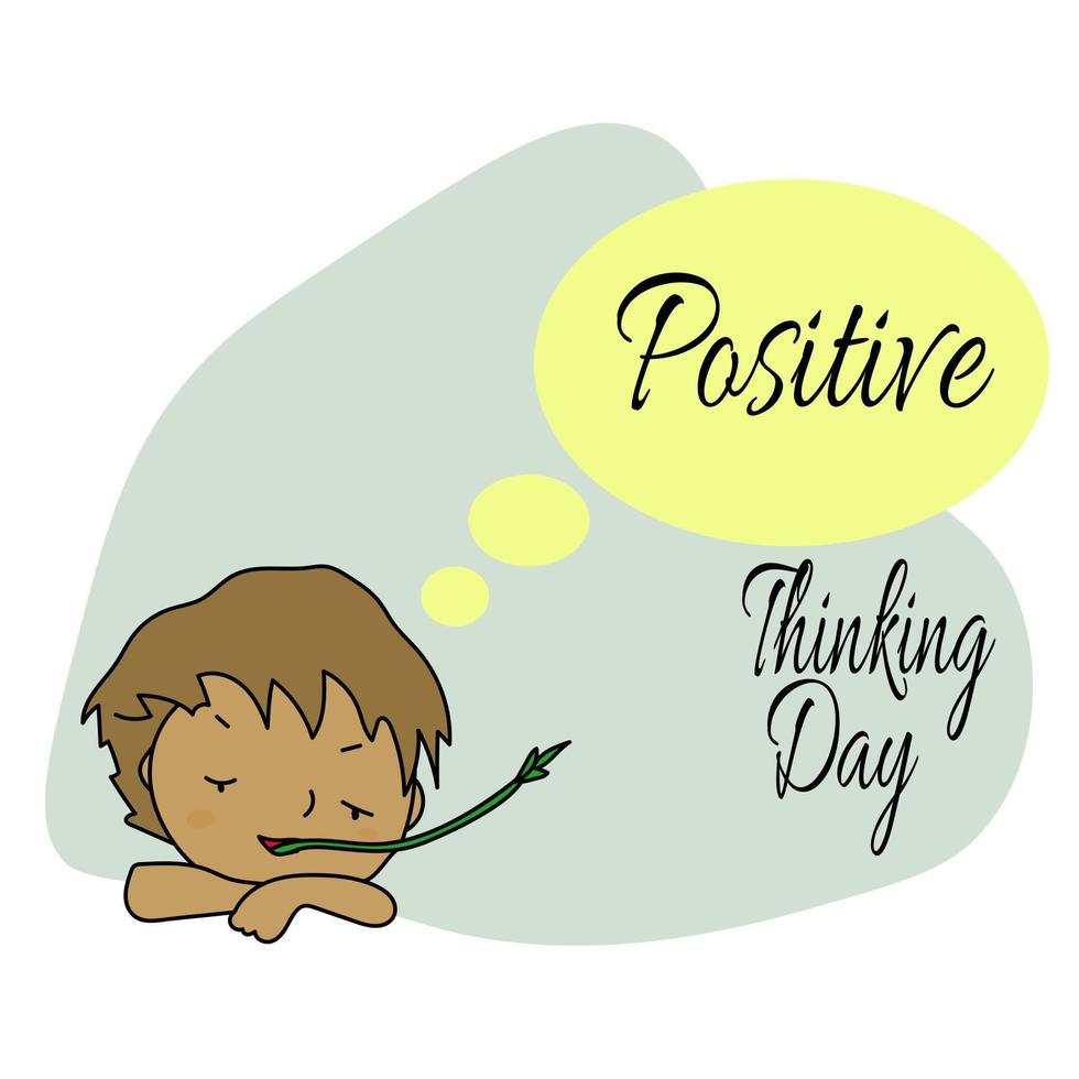 día de pensamiento positivo, idea para una linda postal con motivación positiva vector