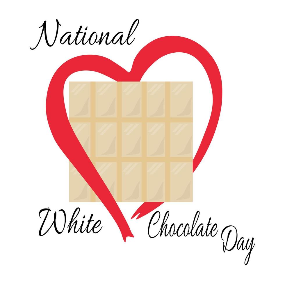 National White Chocolate Day, idea for a holiday card, banner or menu decoration vector