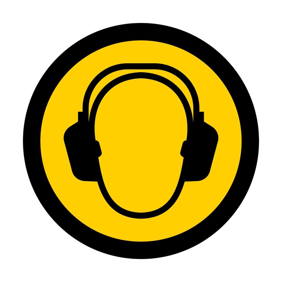 Hearing Protection Symbol Floor Sign 11125103 Vector Art at Vecteezy