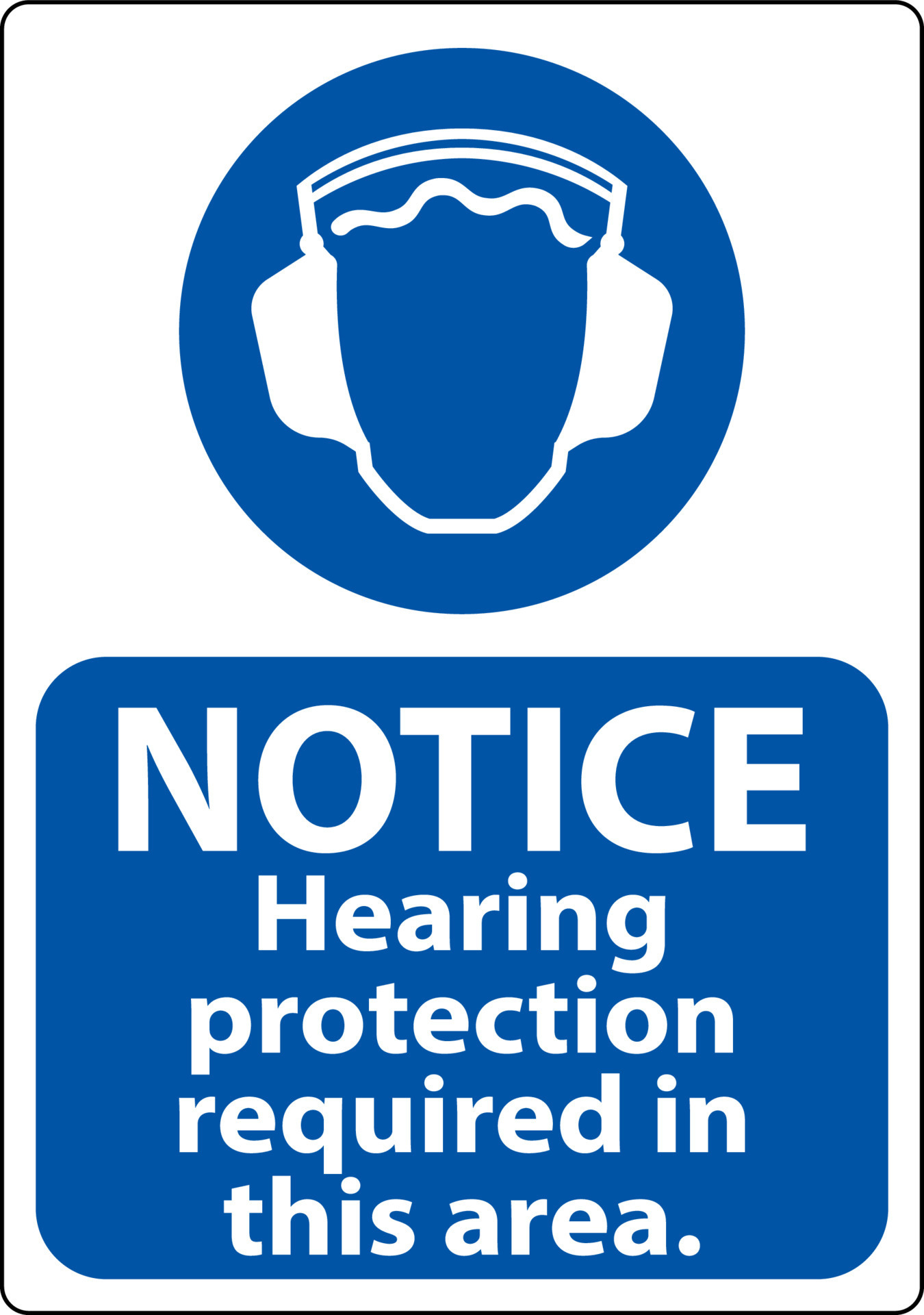 Notice Hearing Protection Required In This Area. On White Background 11125232 Vector Art at Vecteezy