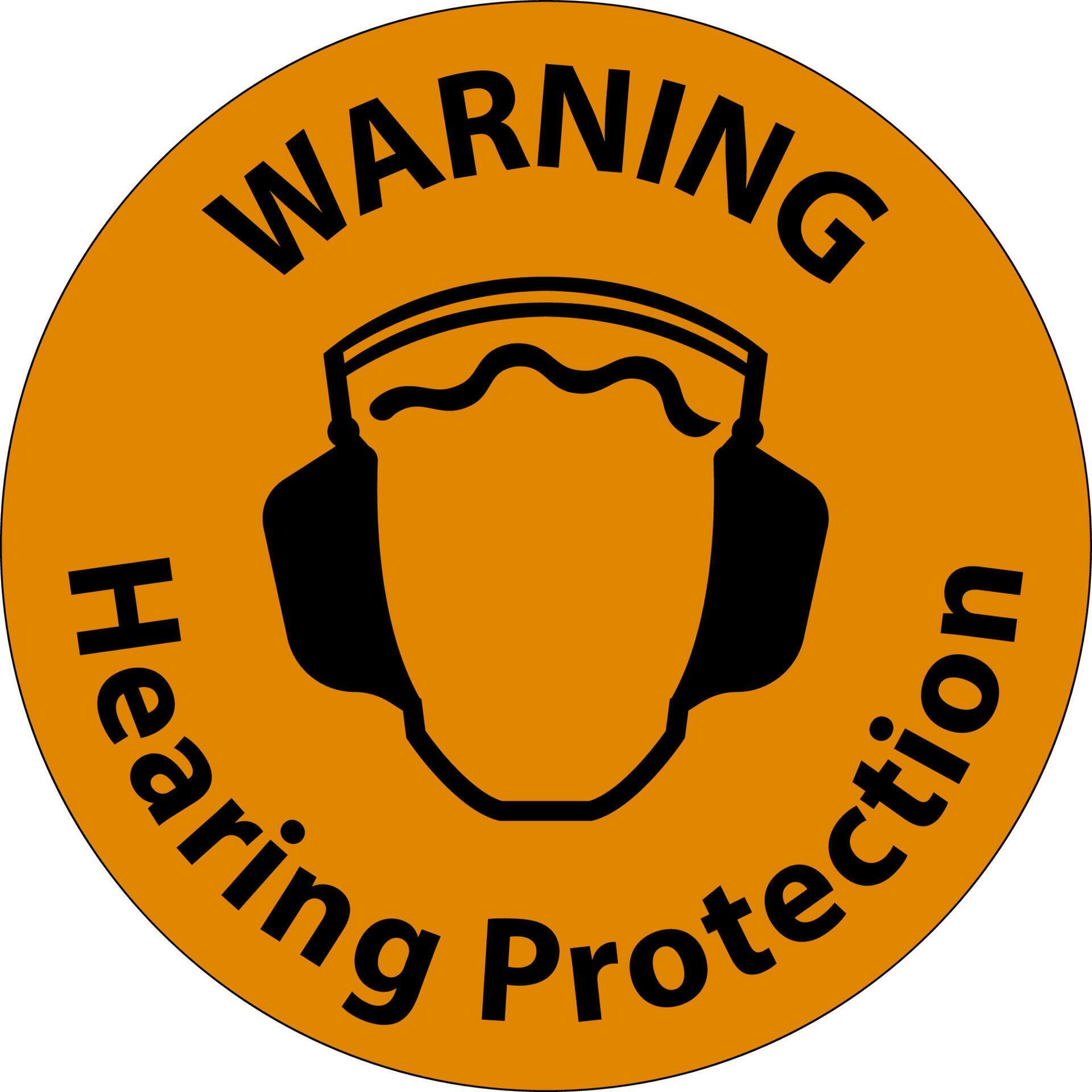 Warning Hearing Protection Required In This Area. On White Background 11125235 Vector Art at