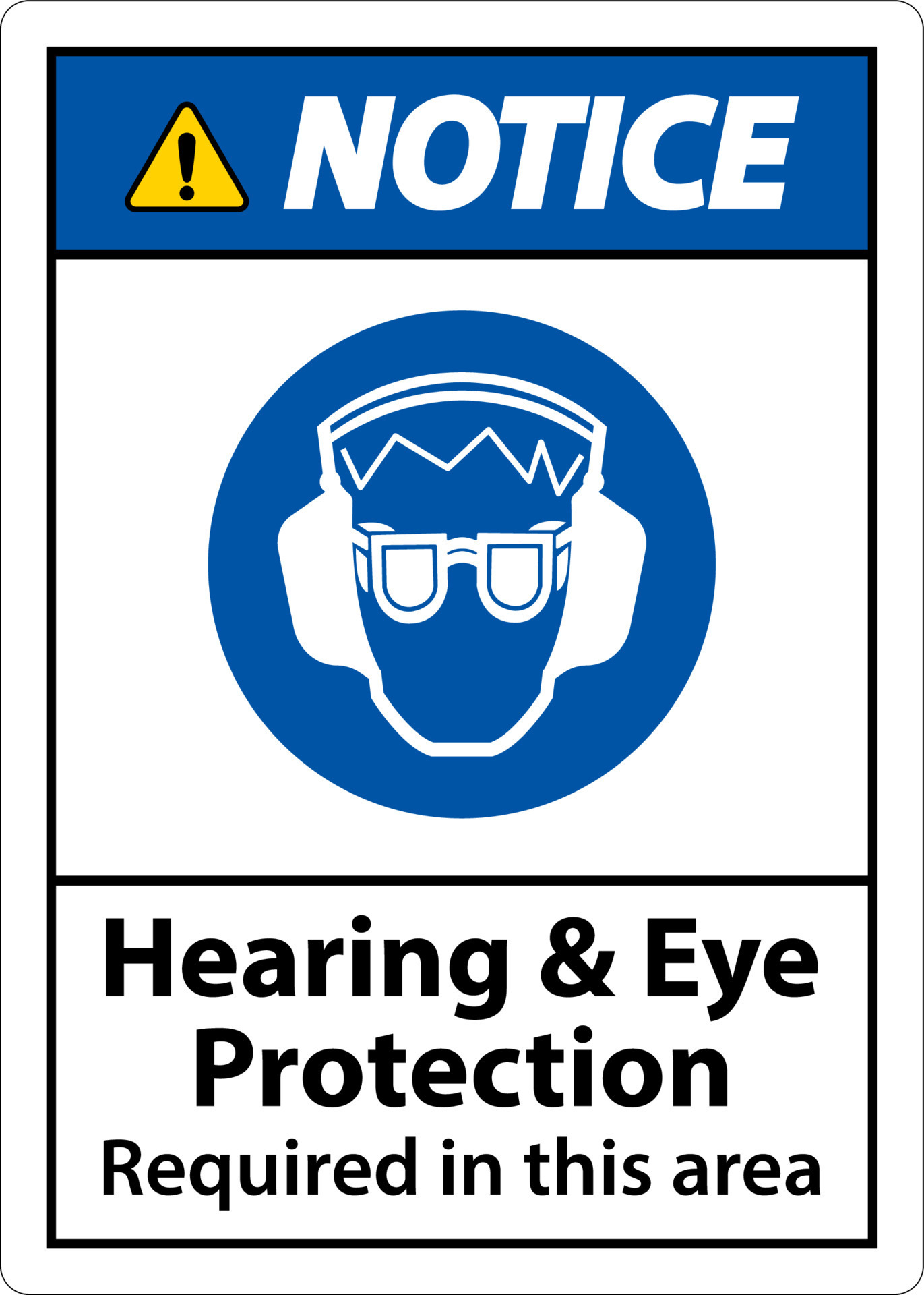 signo de protección auditiva y ocular sobre fondo blanco 11125291