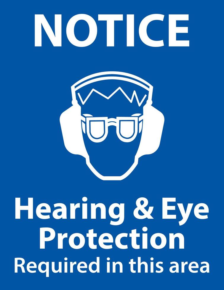 Hearing and Eye Protection Sign On White Background vector