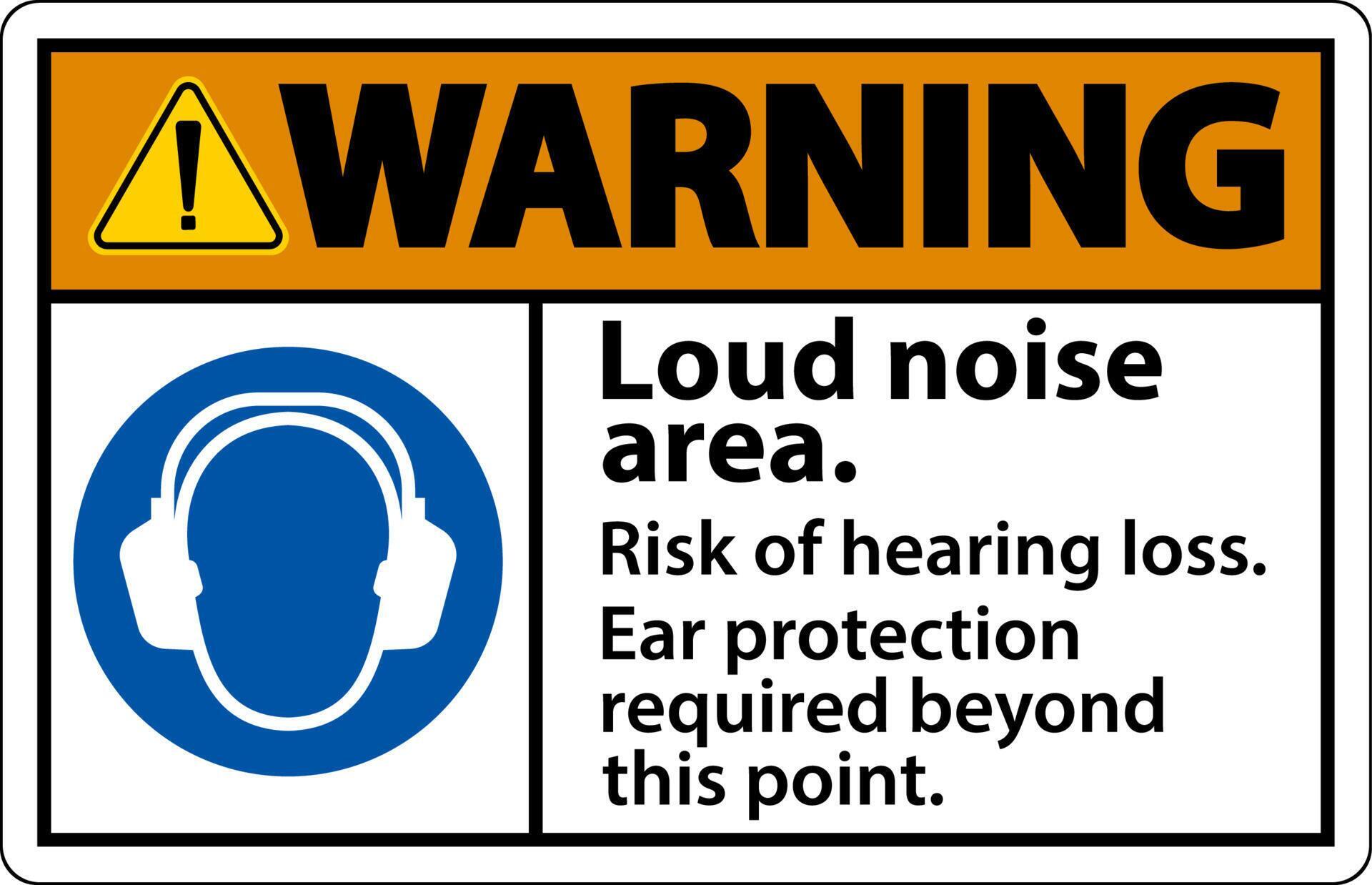 Warning Loud Noise Area Risk of Hearing Loss Sign 11125308 Vector Art