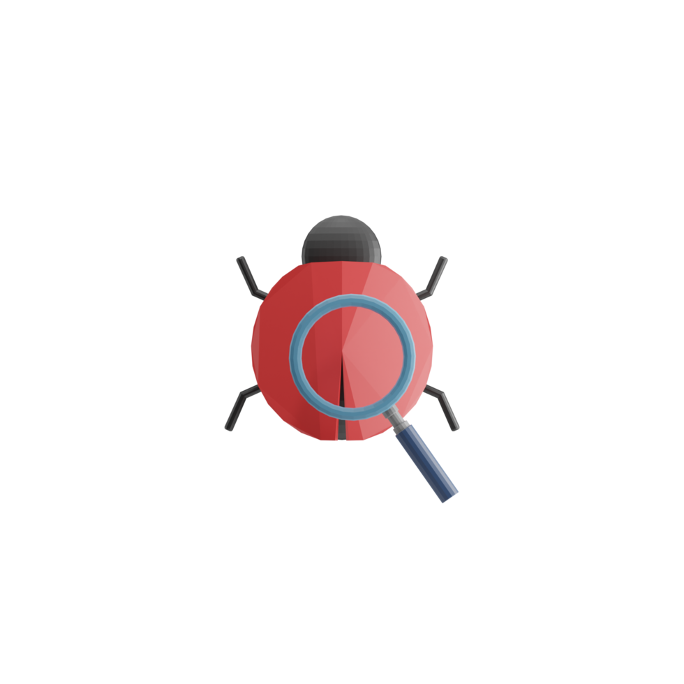 3D Isolated Computer Bug Icon png