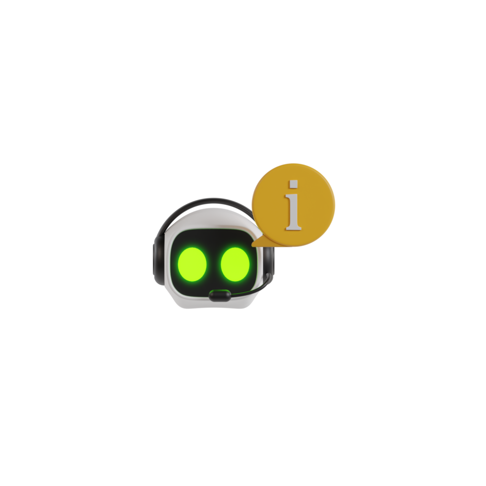 Icono de robot de servicio al cliente aislado 3D png