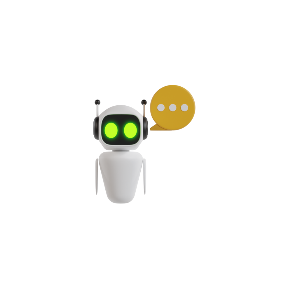 3d Isolated Customer Service Robot Icon png