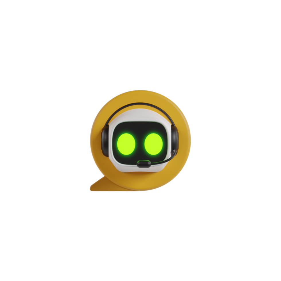 3d Isolated Customer Service Robot Icon png