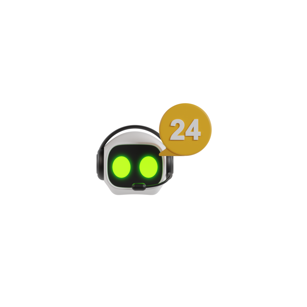 Icono de robot de servicio al cliente aislado 3D png