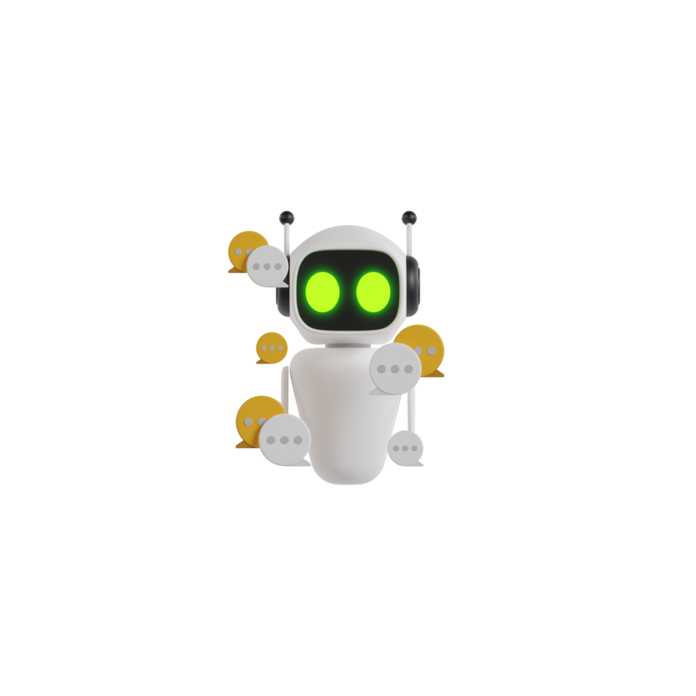 icône de robot de service client isolé 3d png