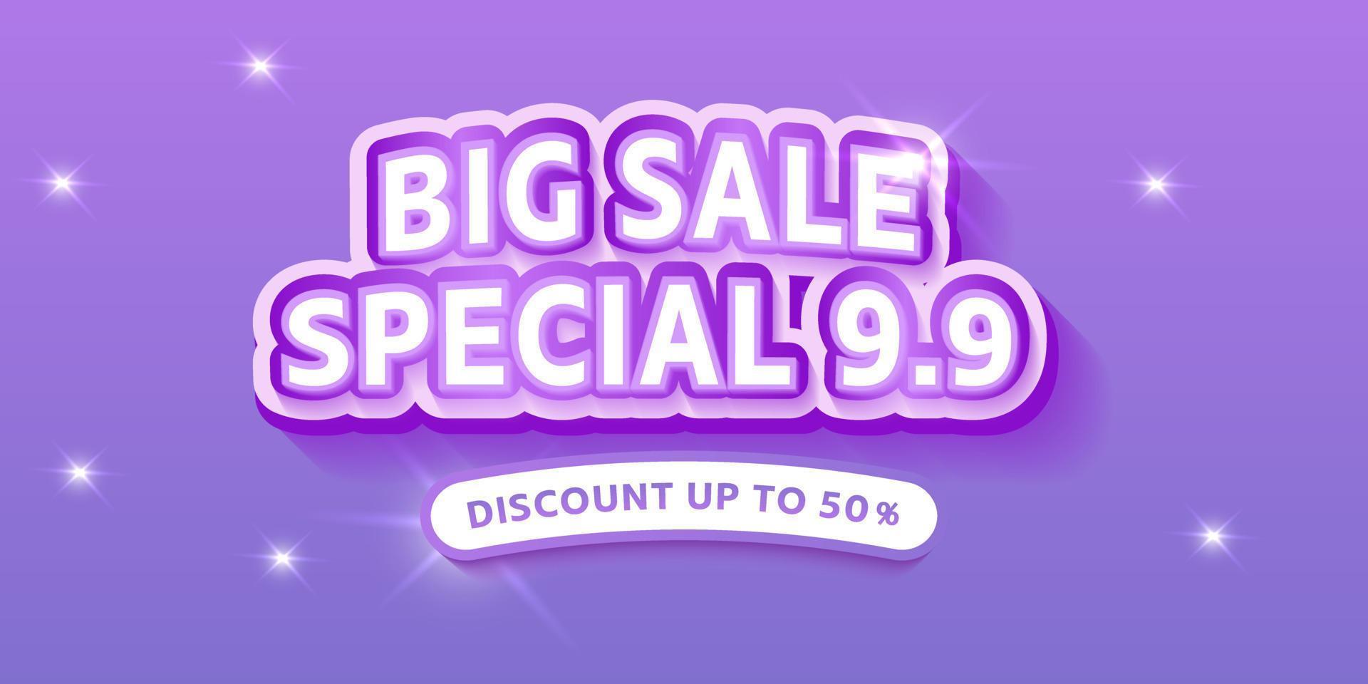 big sale banner template design sale 9.9 . vector illustration.