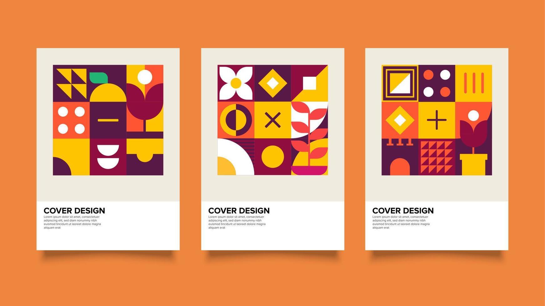 cover design with mosaic simple shape vector