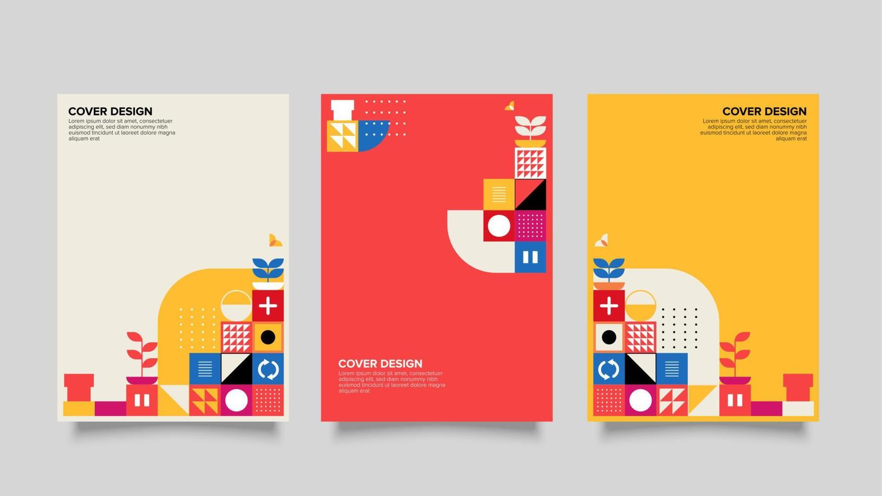 cover design with mosaic simple shape vector