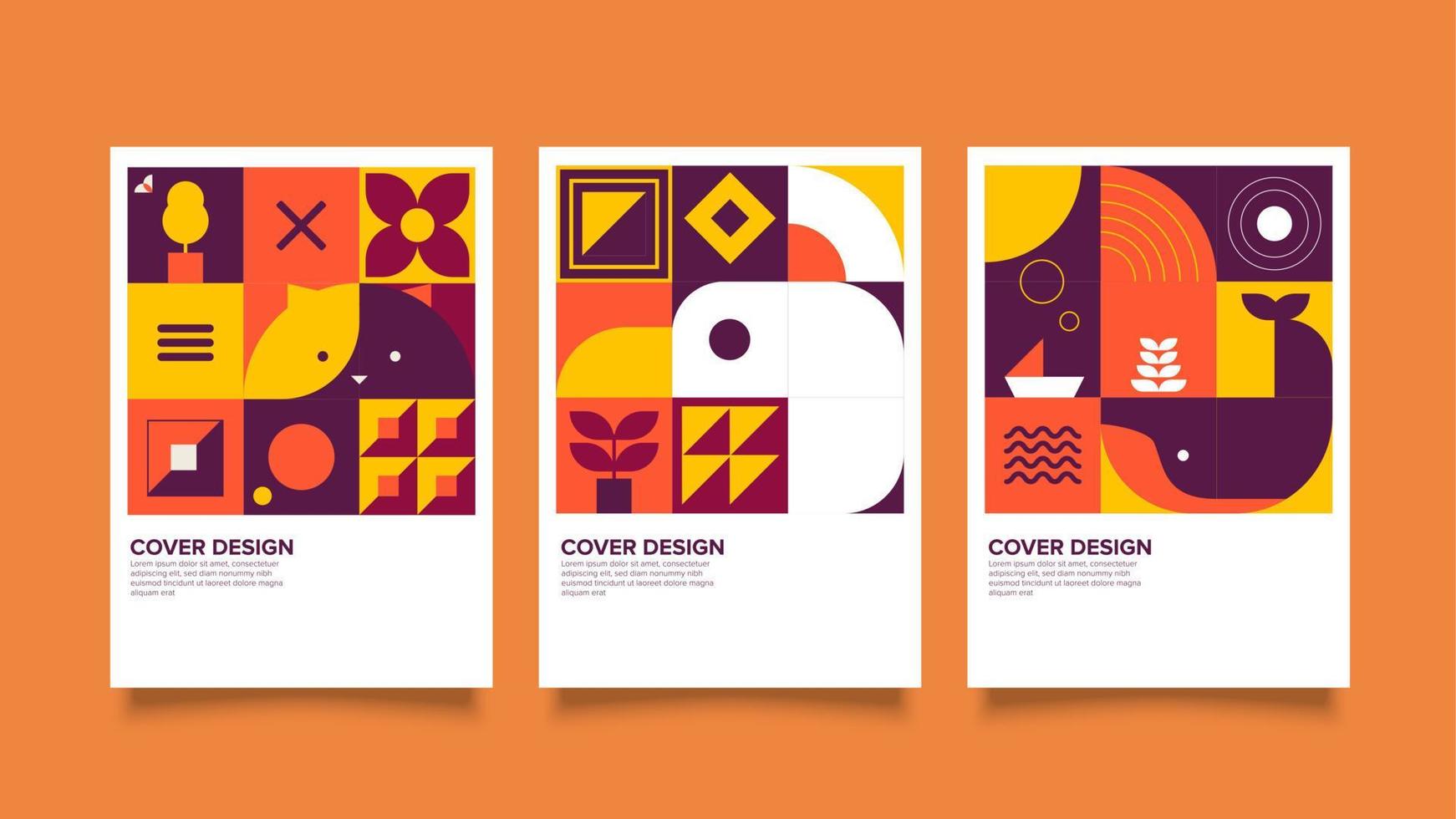 cover design with mosaic simple shape vector