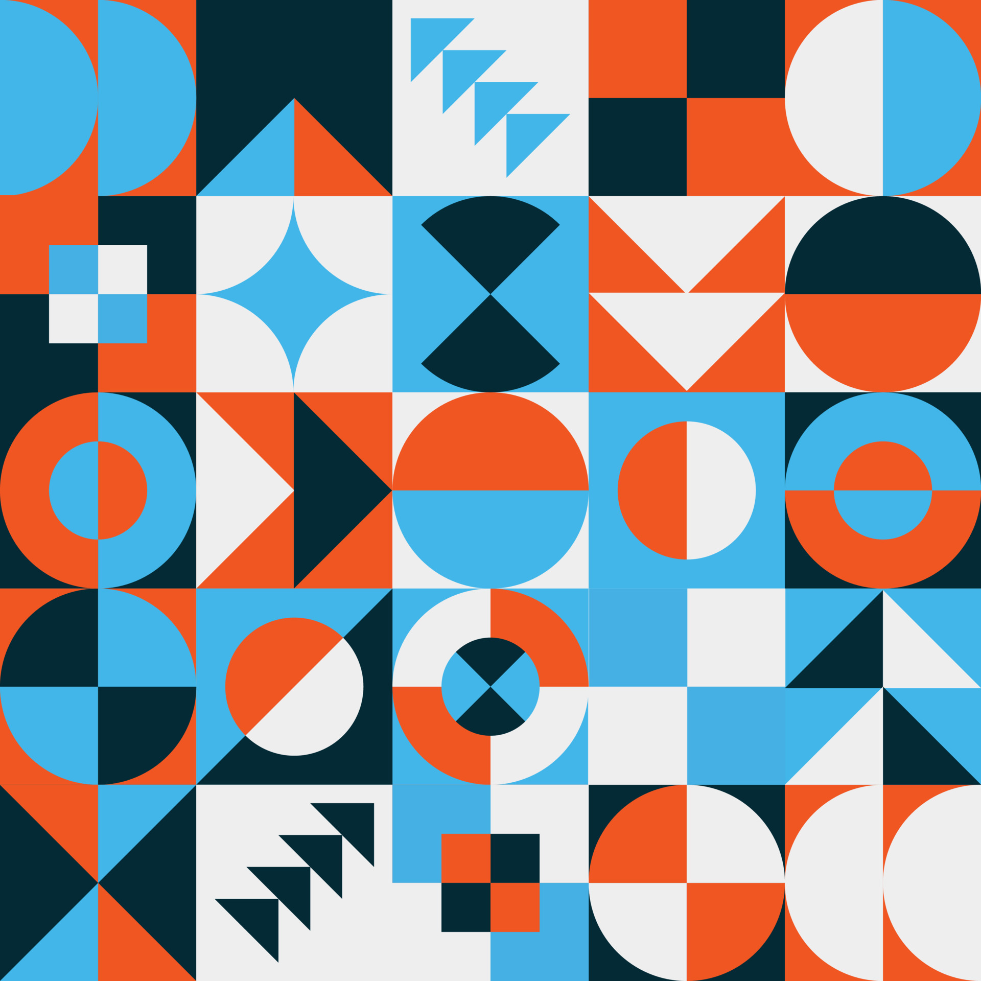 Abstract geometric Bauhaus pattern design. Vector circle, triangle and