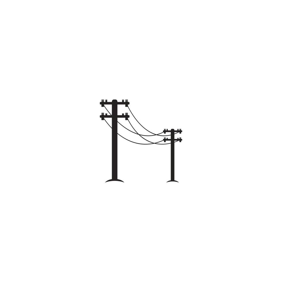 electric pole logo design illustration vector