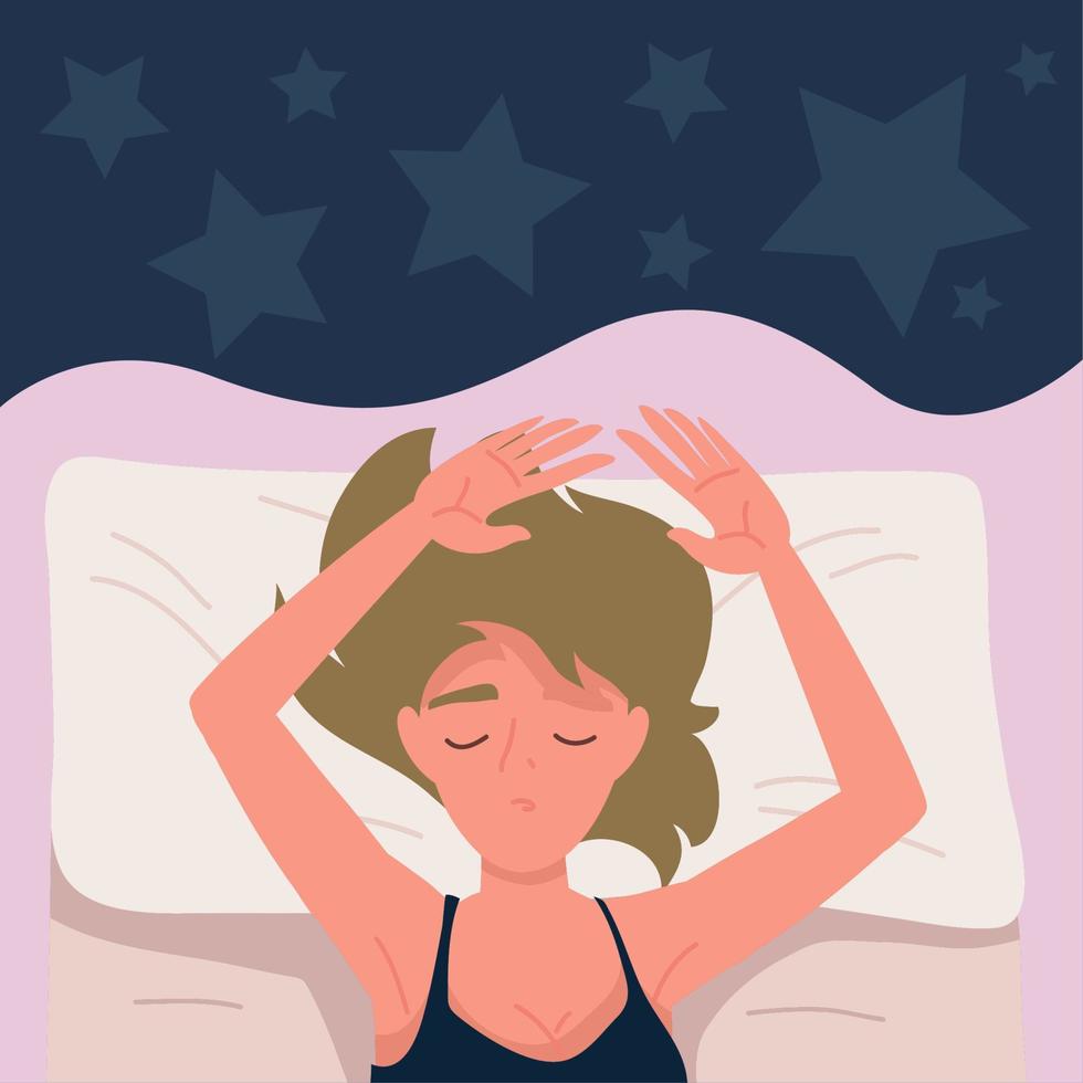 woman sleeping and resting vector