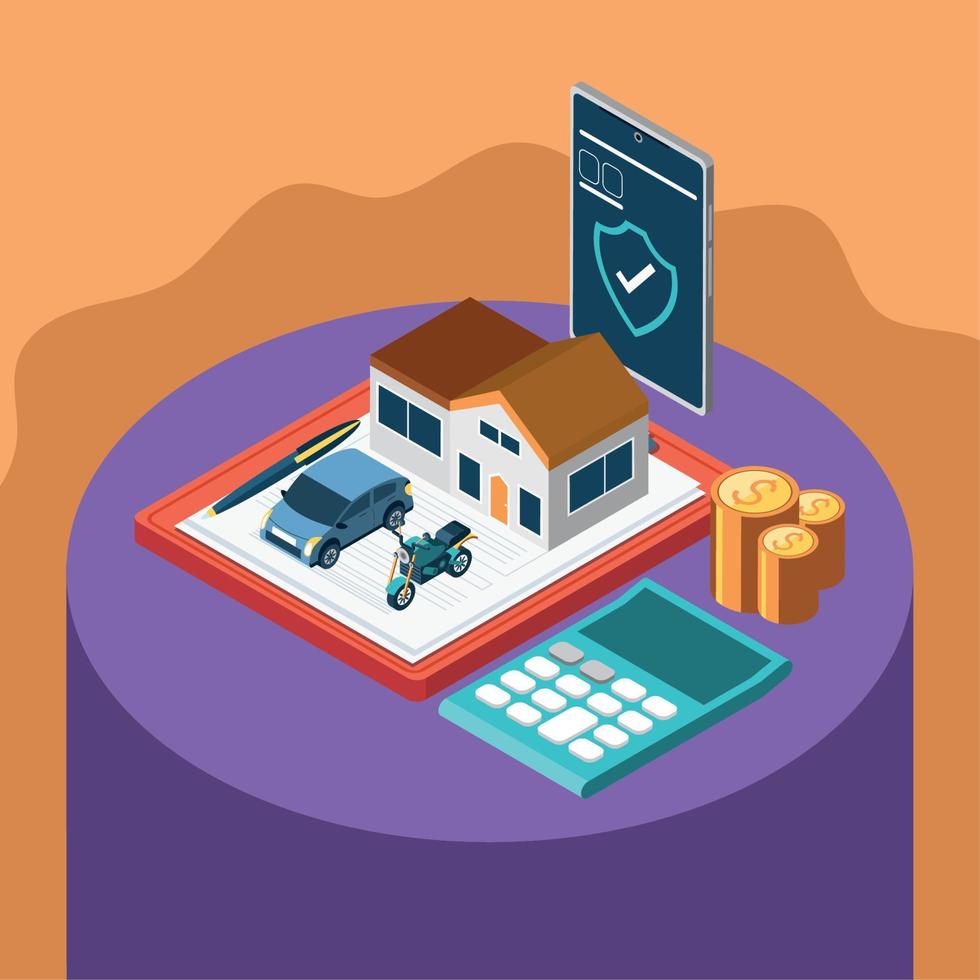 insurances service isometric vector