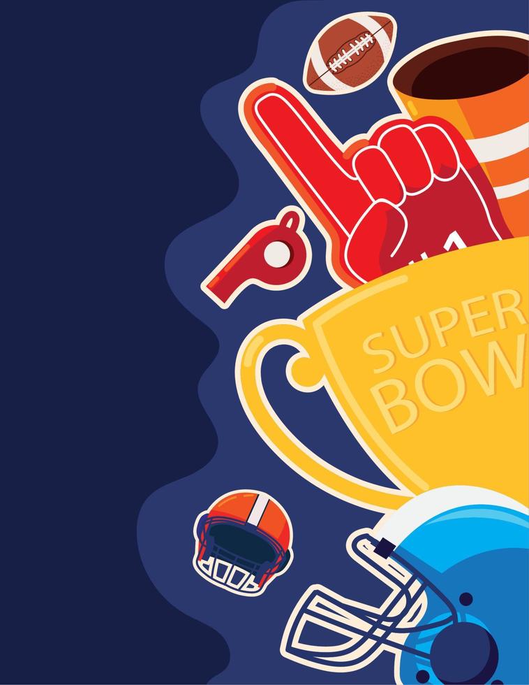 bandera del super bowl de fútbol americano vector