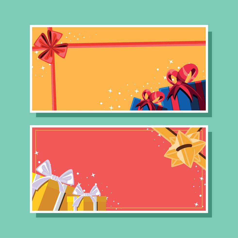 gift presents horizontal banner vector