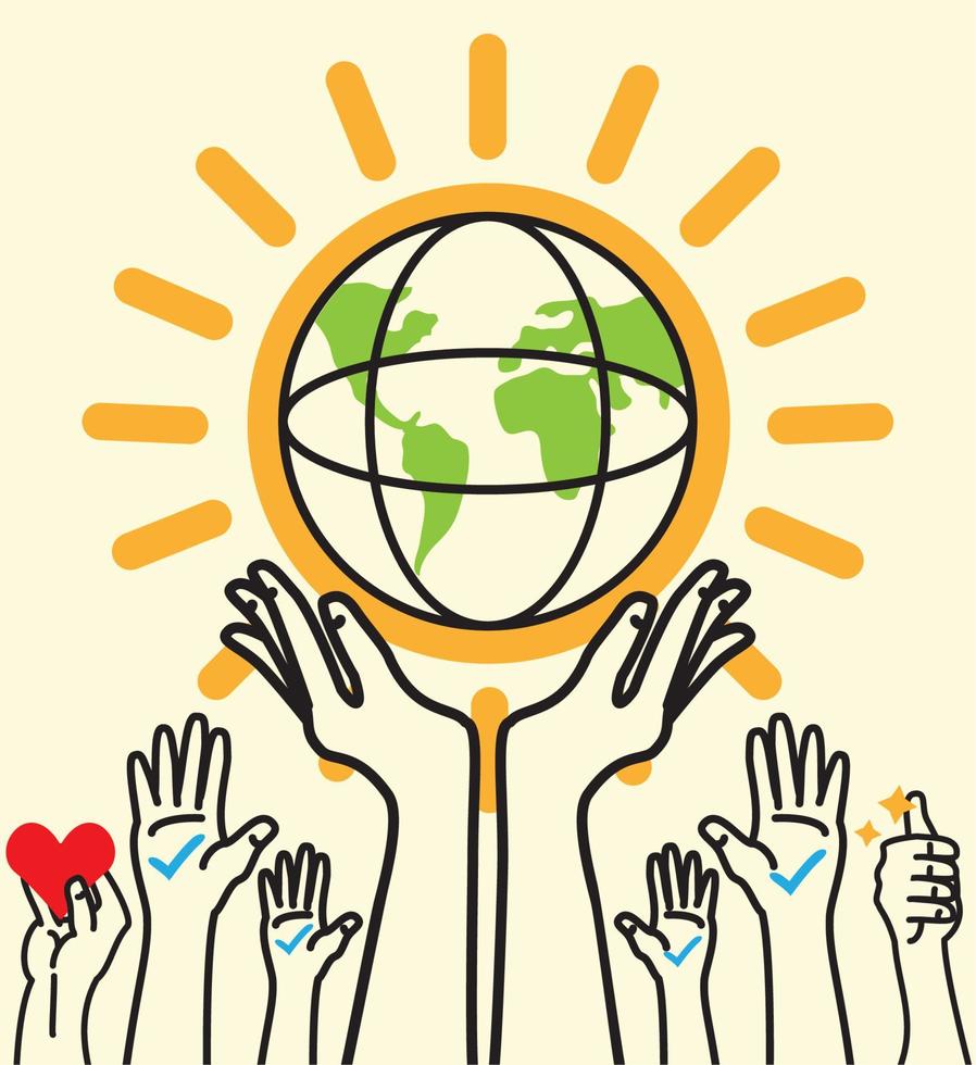 global charity and solidarity vector