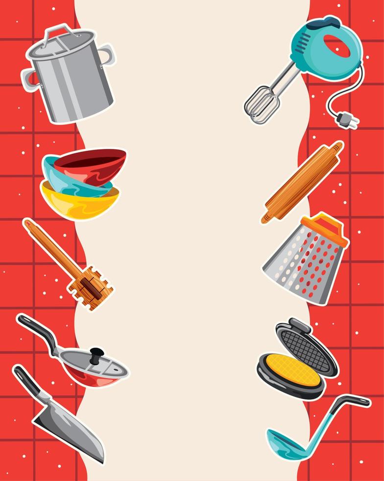 kitchen utensils banner vector