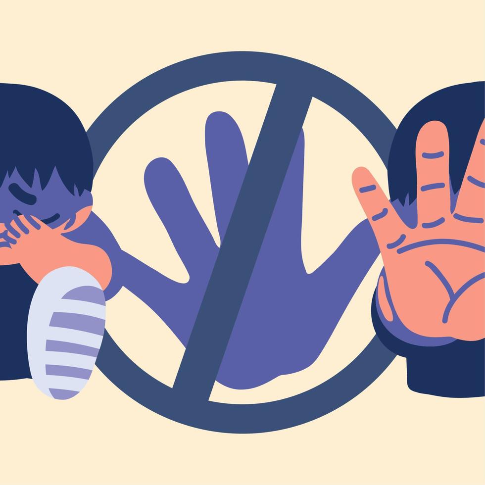 stop child abuse sign vector
