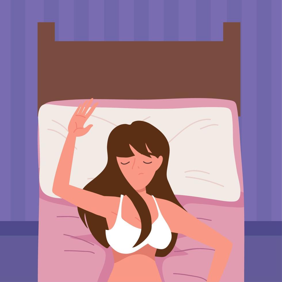 retrato de mujer dormida vector